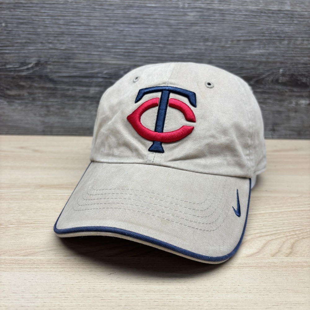 Minnesota Twins Hat Cap Strap Back Mens One Size Beige MLB Baseball Dad Hat Nike